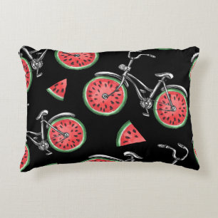 Watermelon wheel bicycles, summer pattern. decorative cushion