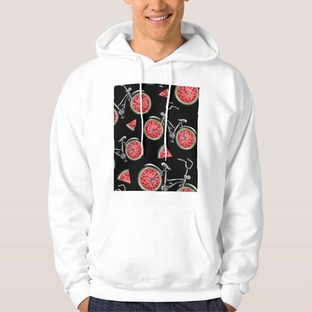 Watermelon wheel bicycles, summer pattern. hoodie (Front)