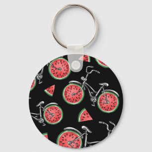 Watermelon wheel bicycles, summer pattern. key ring