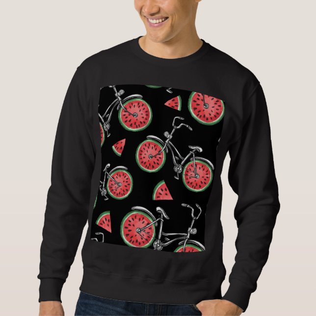 Watermelon wheel bicycles, summer pattern. sweatshirt (Front)