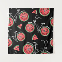 Watermelon wheel bicycles, summer pattern.