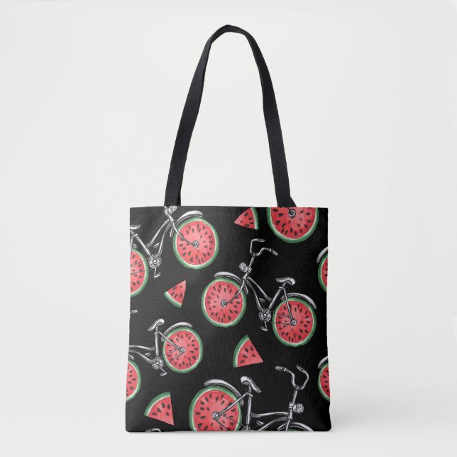 Watermelon wheel bicycles, summer pattern. tote bag (Front)