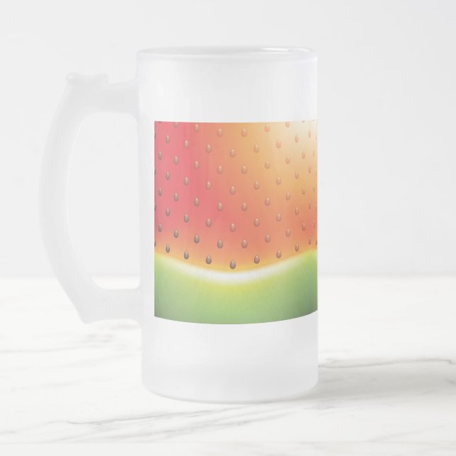 Watermelon with Seeds Background  Frosted Glass Beer Mug (Left)