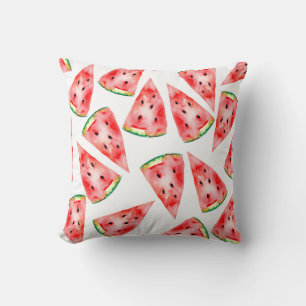 Watermelon with seeds trendy watercolour design. cushion