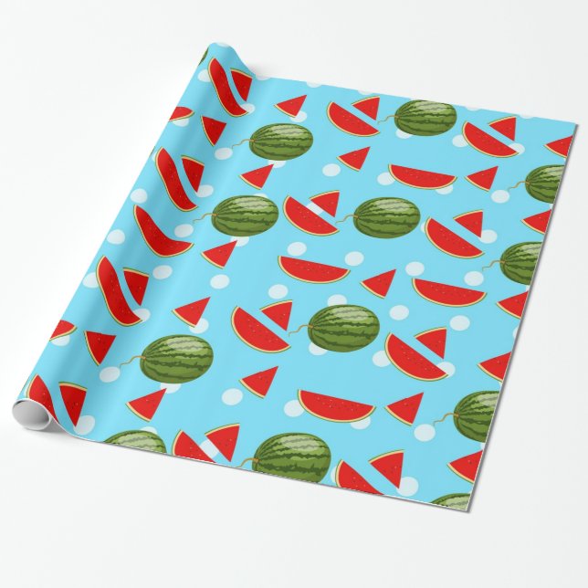 Watermelon With Slice Wrapping Paper (Unrolled)