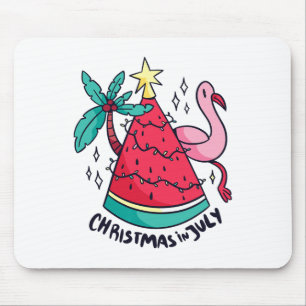 Watermelon With Xmas Lights For Christmas In July  Mouse Pad