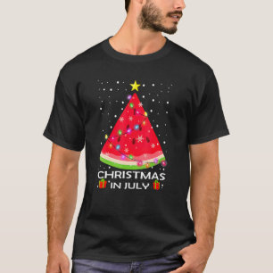 Watermelon Xmas Tree Christmas In July Summer Part T-Shirt
