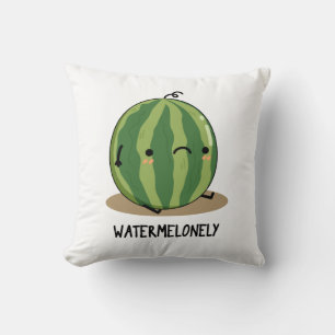 Watermelonely Funny Watermelon Fruit Pun Cushion