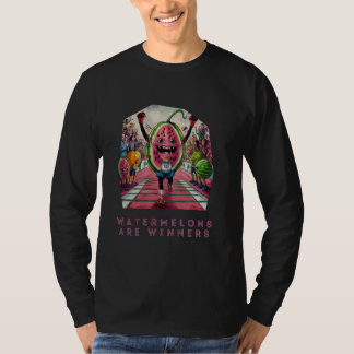 Watermelons Are Winners Watermelon Cartoon Runner  T-Shirt