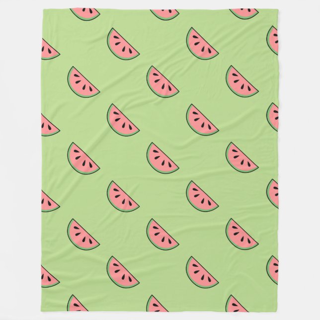 Watermelons Custom Fleece Blanket (Front)