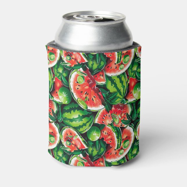 Watermelons, lime, watermelon leaves, small lime f can cooler (Can Back)
