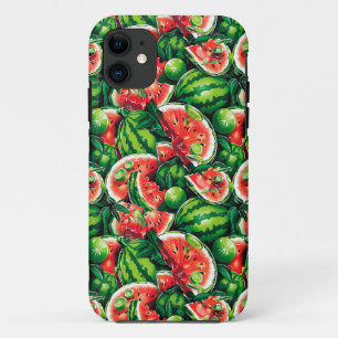 Watermelons, lime, watermelon leaves, small lime f Case-Mate iPhone case