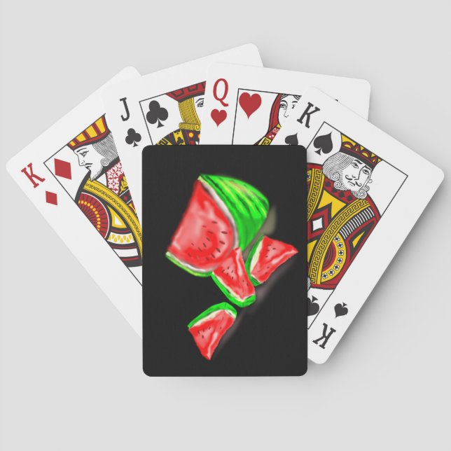 Watermelons Playing Cards with Custom Colours (Back)