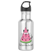 Watermeowlon Watermelon Cat Funny Water Bottle