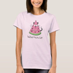 Watermeowlon Watermelon Cat Funny Women's T-shirt
