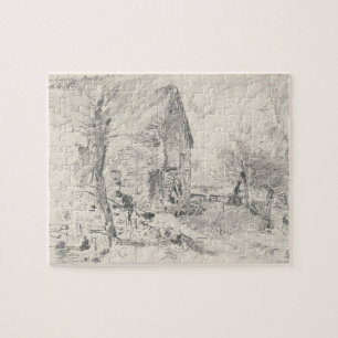 Watermill at Newbury (pencil) Jigsaw Puzzle