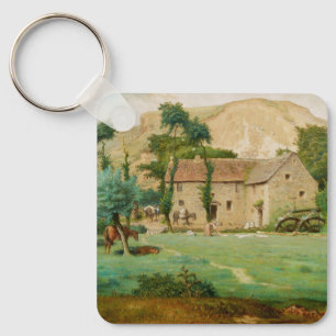 Watermill at the Foot of a Mountain Key Ring