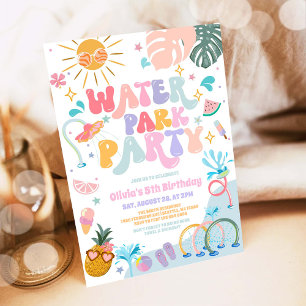 Waterpark Party Summer Birthday Invitation