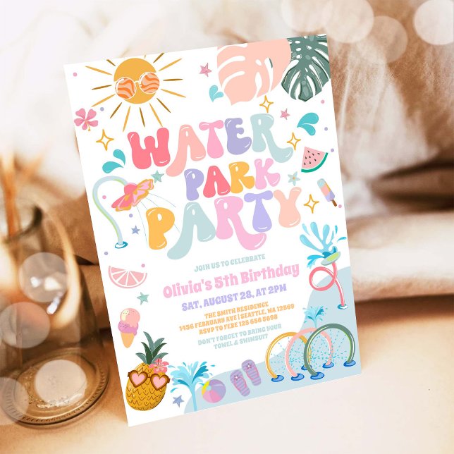 Waterpark Party Summer Birthday Invitation (Creator Uploaded)