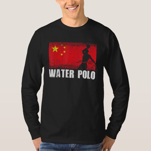 Waterpolo Sport China Flag Chinese Water Polo Play (Front)