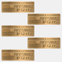 Waterproof Beeswax Lip Gloss Label with Gold Bee