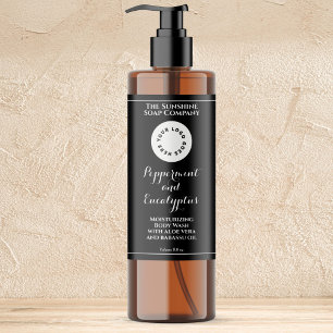 Waterproof black cosmetics bottle label add logo
