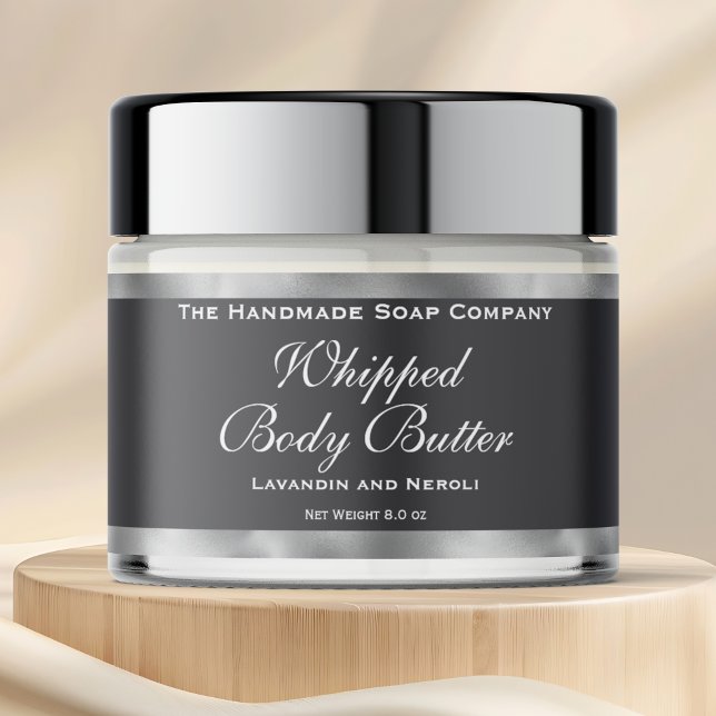 Waterproof Body Butter Jar Label Grey & Silver (Creator Uploaded)