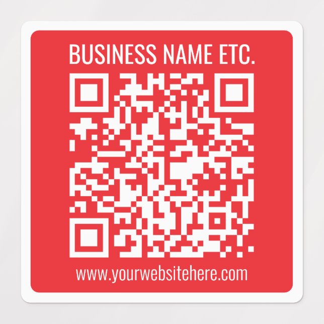  Waterproof Create Your Own QR Code | Red  (Design 3)