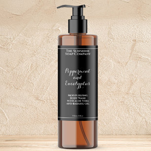 Waterproof curly font black cosmetics bottle label
