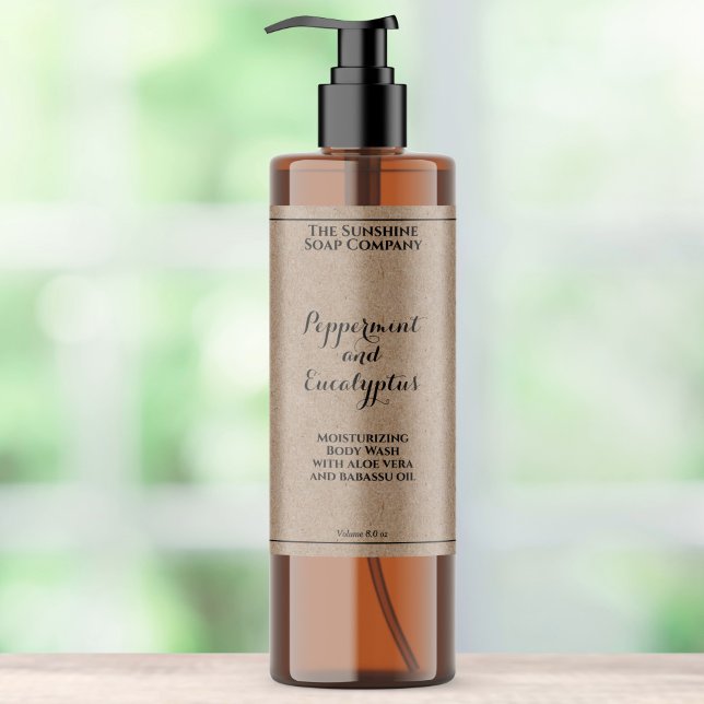 Waterproof curly font kraft cosmetics bottle label (Creator Uploaded)