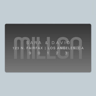 Waterproof Fading Very Dark Grey Ombre Address