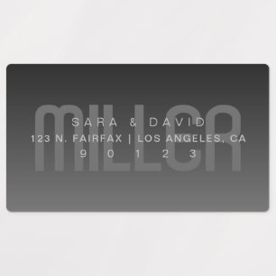 Waterproof Fading Very Dark Grey Ombre Address