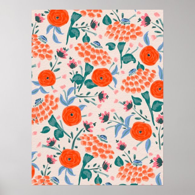 waterproof flowers pattern   poster (Front)