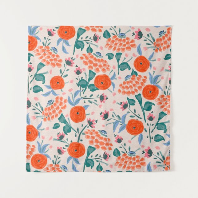 waterproof flowers pattern   tapestry (Front)