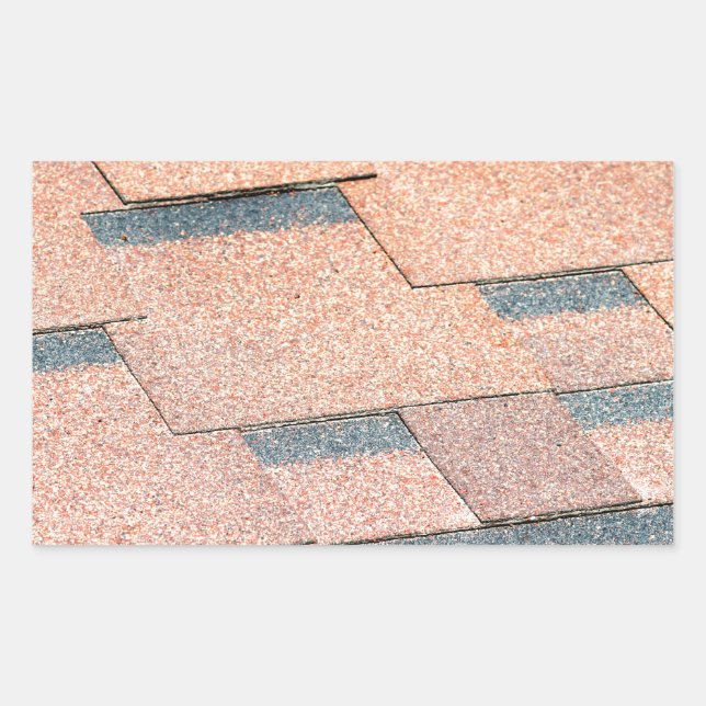 Waterproof fragment of a covering of a roof rectangular sticker (Front)