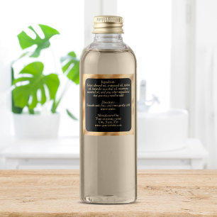 waterproof ingredients label - black gold square 2