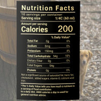 Waterproof Maple Syrup Nutrition Food Label