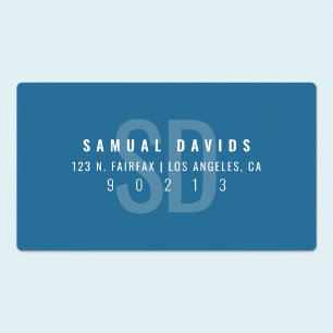 Waterproof Modern Bold Blue Address