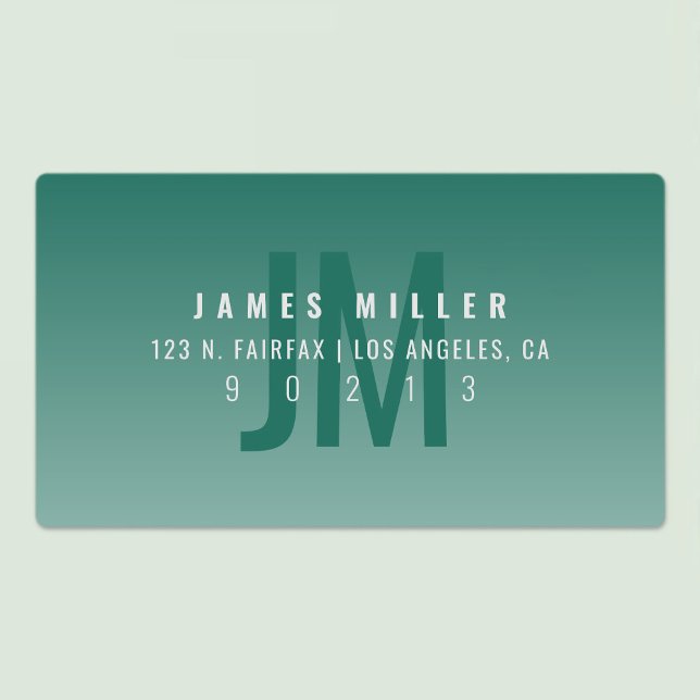 Waterproof Modern Bold Green Ombre Address (Creator Uploaded)