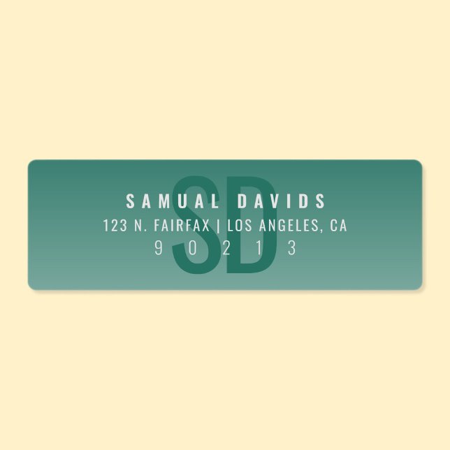 Waterproof Modern Bold Green Ombre Address (Creator Uploaded)