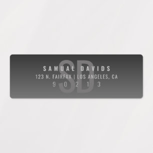 Waterproof Modern Bold Grey Ombre Address