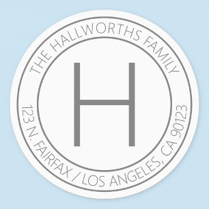 Waterproof Modern Grey & White Return Address