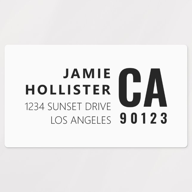 Waterproof Modern Typography Return Address (Design 1)