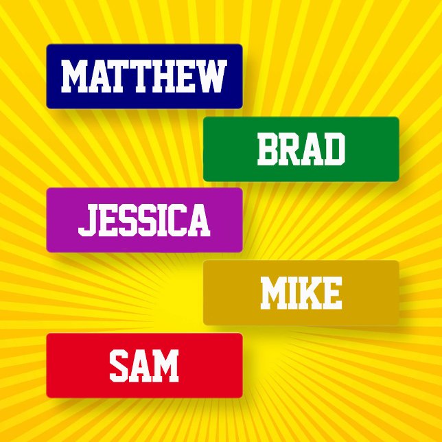 Waterproof Names White on Multiple Colours (Creator Uploaded)