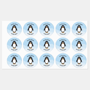 Waterproof penguin labels for school camp daycare