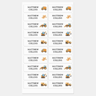 Waterproof Personalised Name Labels Construction