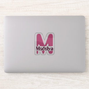 Waterproof Pink Girly Monogram Name Window Laptop