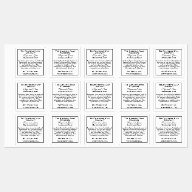 Waterproof simple white and black soap ingredients (Sheet)