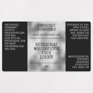 waterproof soap cosmetics label - black & silver