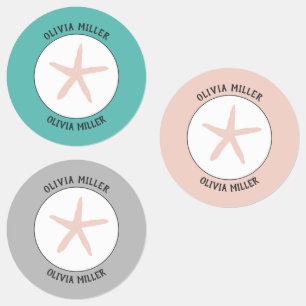 Waterproof starfish name labels for school camp